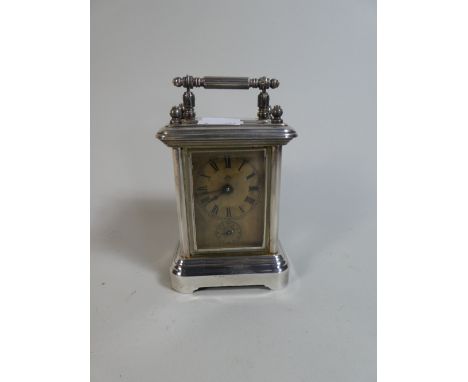 An Early 20th Century Chromed Cased Carriage Clock by the Ansonia Clock Company, 13cm high 