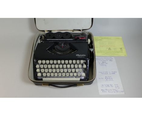 A Cased Vintage Olympia Splendid Manual Typewriter 