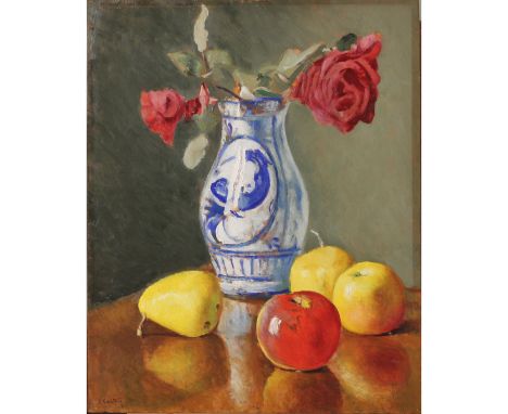 Dipinto ad olio su tavola in cornice in legno scolpito. Cm 48,5x38,5Oil painting on panel in a carved wooden frame. 48.5x38.5