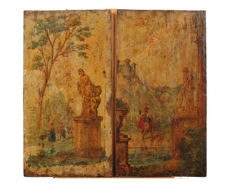 Quattro dipinti su tavola (danni). Cm 65x35Four paintings on panel (damage). 65x35 cm