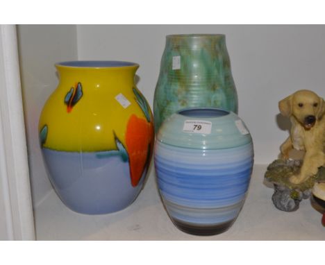 A Beswick Ware vase; a Poole Pottery Collectors club vase; a Shelley ribbed ovoid vase (3)