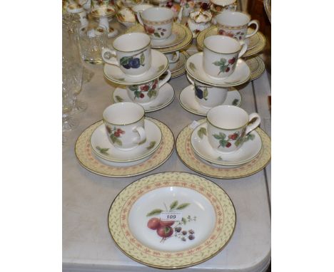 A contemporary part tea service comprising of cups, saucers and side plates