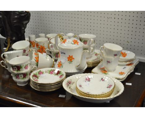 Teawares - a Royal Windsor Prairie Lily pattern part tea service; a Royal Kent part tea service;  etc qty 