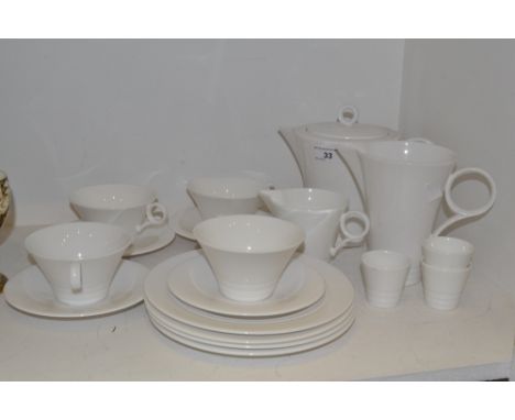A Spode, Nick Murano for the V&A design, contemporary blanc de Chine part tea service