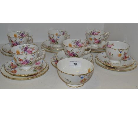 A Royal Crown Derby, Derby posies pattern, blue marks, part tea service