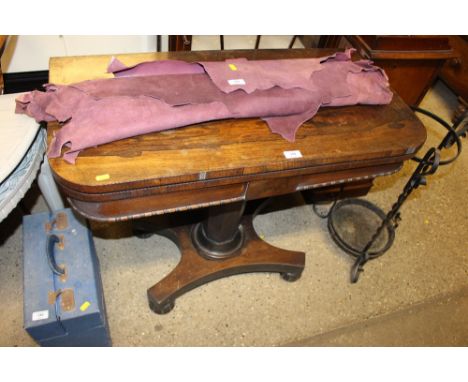 A Victorian  rosewood foldover card table