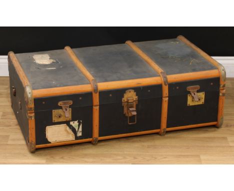 A wood bound cabin trunk 