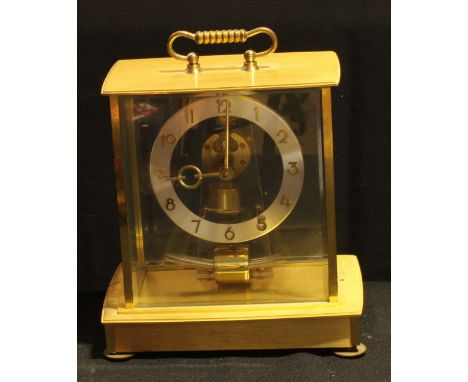 A German Kundo electronic brass mantel clock, 24cm high 