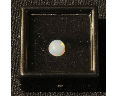 Loose gem Stones - an Australian opal, polished circular cabochon, 0.70cts 