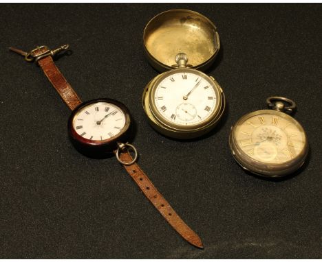 Horology - a Victorian silver gentleman's open-face pocket watch, (1); an early 20th century silver lady's pocket watch, enam