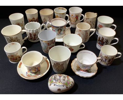 Victorian and Later commemorative ceramics - including Paragon King George VI and Queen Elizabeth mug;  Denby King Edward VII