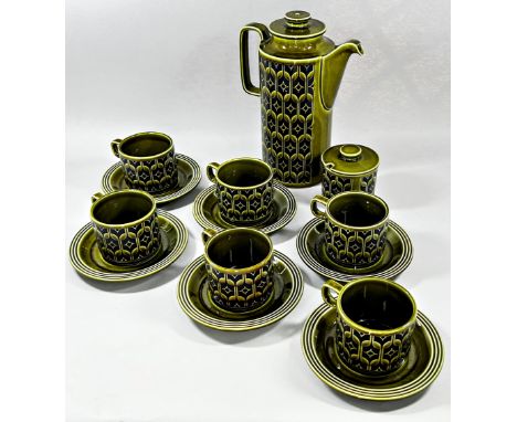 A collection of "Homemaker" by Ridgway Pottery Co. comprising 4 tea cups and saucers, a cake plate together with Hornsea chin