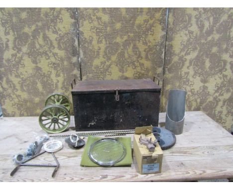 Vintage model traction engine parts, workshop made