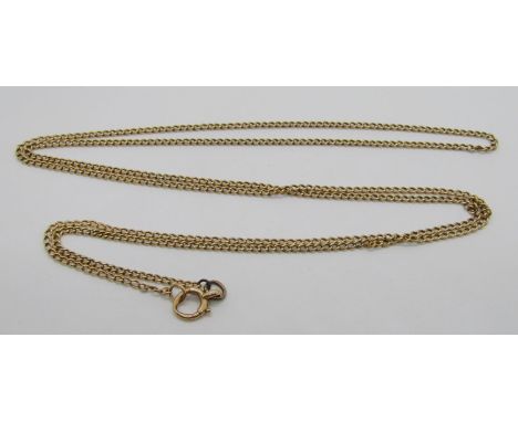 Antique 15ct long guard chain with bolt ring clasp, 96cm L approx, 12.9g