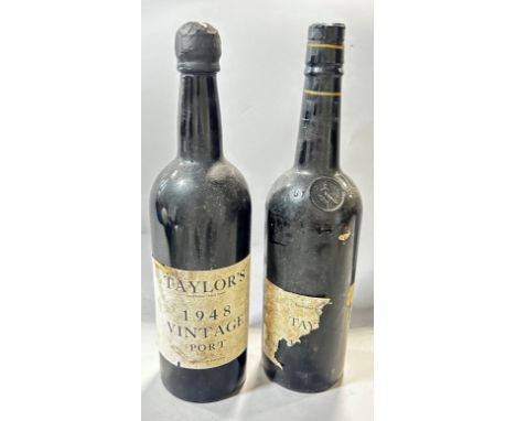 A bottle of 1948 Taylor’s Vintage Port, together with a another Taylor’s Vintage Port, date unknown label badly torn