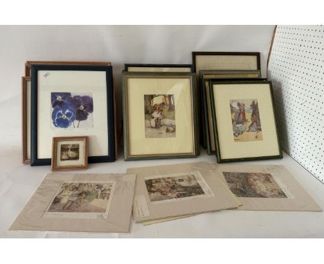 A collection twenty-six prints to include: Six colour etchings by Laura Boys; One aquatint by K. Whiteford; together with a g