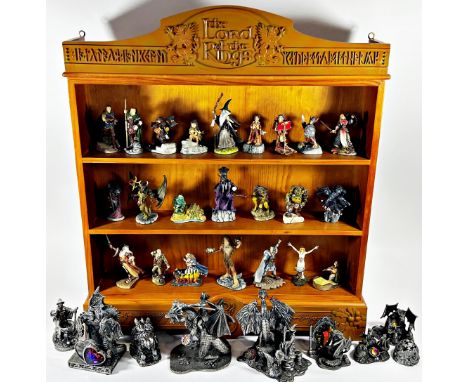 A large collection of fantasy figures (Lord of the Rings and others), with a Lord Of The Rings display shelf unit,  together 