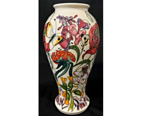 A large Moorcroft "Family Through Flowers" pattern vase, designed by Emma Bossons, limited 157/250, in original box, 31cm hig