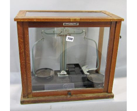 A set Laboratory scales made by Griffin and George, 45cm wide