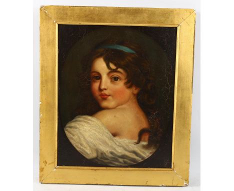 G H Blackburn, oil on board, portrait of a child, signed and dated 1884, 29cm x 24cm, framed 