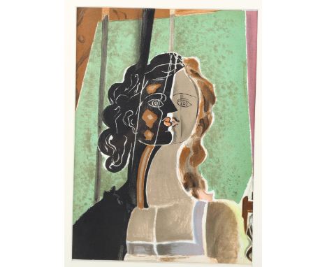 Georges Braque (1882-1963), colour lithograph on Arches paper, Figure (Fragment), 35.6cm x 25.5cm,  Lithography by Mourlot Fr