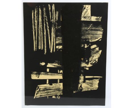 Pierre Soulages, lithograph, abstract, 1959, published by XXe Siecle no. 13, image 30cm x 24cm, framed 