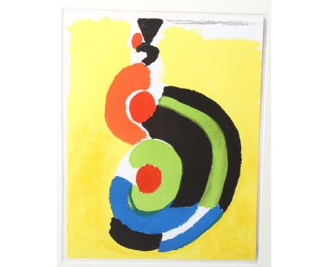 Sonia Delaunay, lithograph abstract, 1972, published by XXe Siecle no. 39, sheet size 31cm x 24cm, framed 