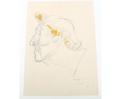 Marino Marini, colour serigraph of Chagall, 1968, published by Carl Schunemann, sheet size 38cm x 28cm, unframed 