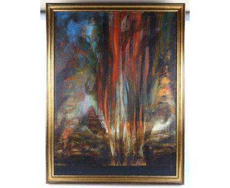 Terry Shave, oil on canvas, fire ring, 1989, signed, 102cm x 76cm, framed 