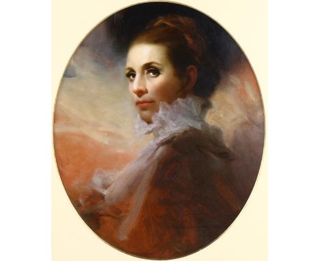 John Townsend, oil on canvas, portrait of a woman, signed, image 52cm x 43cm, framed 