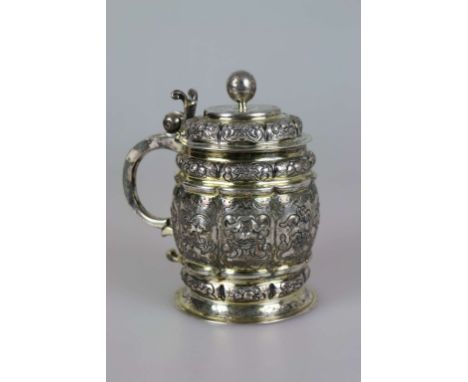 Deckelhumpen, Silber, wohl Augsburg, Ende 17. Jh., vermutlich Meister Marx II Schaller (um 1651 - 1700), zylindrischer Korpus