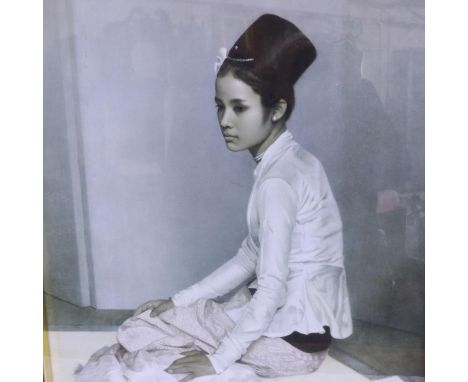 Gerald Festus Kelly (1879-1972): colour print, Burmese Princess, 60 x 47 cm. Not available for in-house P&amp;P 