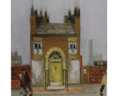 Harold Riley (B. 1934): pencil signed limited edition print, The Yellow Door, 20 x 28 cm. Not available for in-house P&PArtis