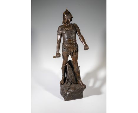 ''La Guerre'' (Stehender römischer Krieger in Rüstung) Lemasson (Entwurf), Friedrich Goldscheider, Wien, um 1900 Terrakotta, 