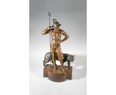 ''Animus et Vis'' (Stehender römischer Krieger mit Tiger) Adolphe Jean Lavergne (Entwurf), Friedrich Goldscheider, Wien, um 1