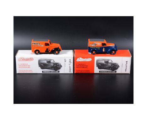 Somerville 1:43 scale white metal models; two Fordson 5CWT Van, with 'India Tyres' and 'Fordson Tractor' transfers, boxed (Qt