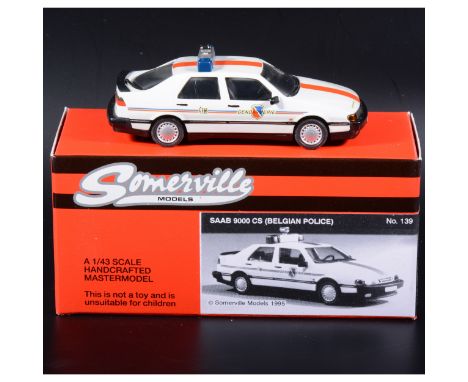 Somerville 1:43 scale white metal model; no.139 Saab 9000 (Belgian Police), boxed (Qty: 1)