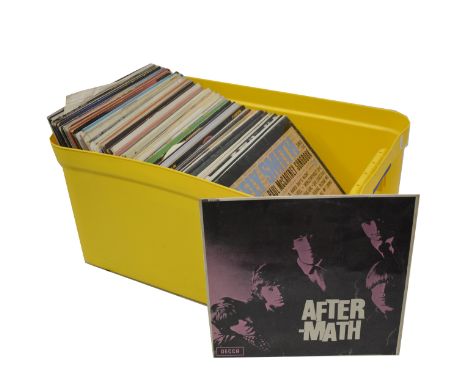 Vinyl LP records; two boxes of mostly Pop, Motown, Easy Listening, etc, including The Rolling Stones After-math and others.