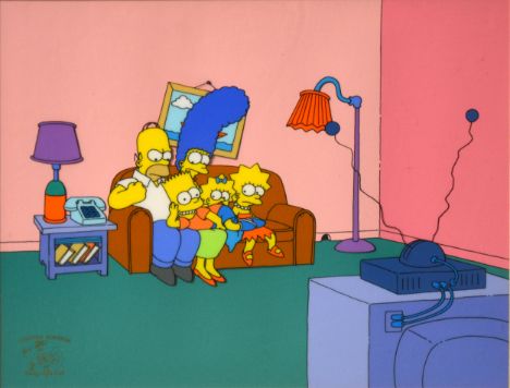 Matt Groening/ 20th Century Fox, Bart-O-Lounger, a limited edition serigraph cel from The Simpsons, depicting Homer, Marge, L