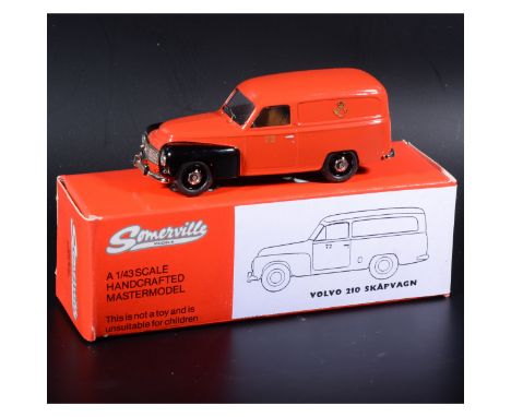 Somerville 1:43 scale white metal model; no.140 Volvo Panel Van, in rare 'Post Office' red, boxed. (Qty: 1)