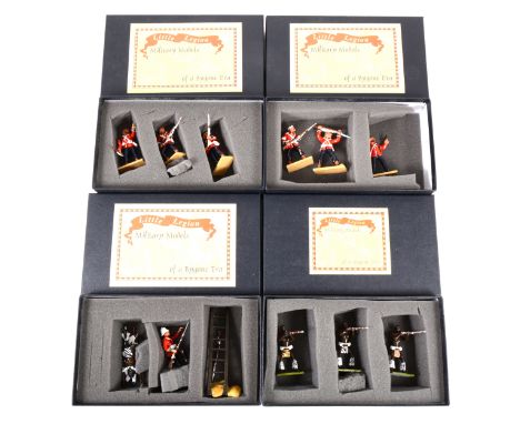 Little Legion Military Models, four sets of toy soldiers; 24th climbing ladder and dead Zulu, set 2/81 colour Sergeant Bourne