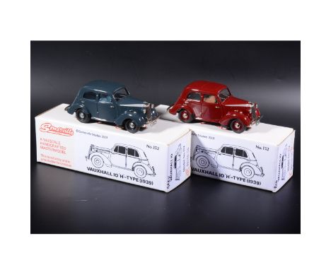 Somerville 1:43 scale white metal models; no.152 Vauxhall IO, in red and grey, boxed. (Qty: 2)