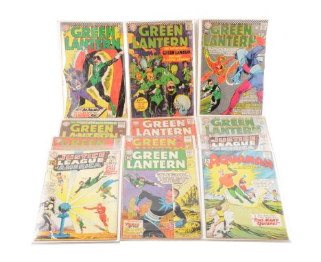 DC silver-age comics; twelve to include Aquaman no.6, Justice League America no.12 (first appearance of Dr Light), and no.19,