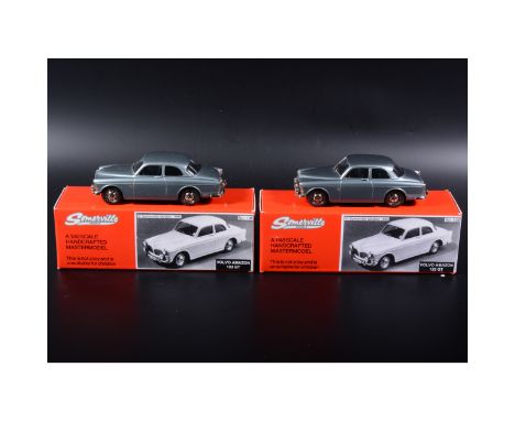 Somerville 1:43 scale white metal models; two no.136 Volvo Amazon 123 GT in rare metallic blue and another, boxed. (Qty: 2)