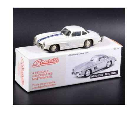 Somerville 1:43 scale white metal model; no.105 Mercedes-Benz 300SL in rare white 'Cambuslang' transfers, boxed. This model w