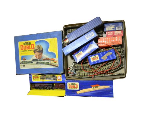 Hornby Dublo OO gauge model railways; including EDG18 2-6-4 Tank Goods train set, boxed, LMS 'Duchess of Atholl' locomotive (