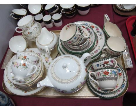 Wedgwood 'Mirabelle' Tea Ware, of twenty-three pieces, including teapot, Copeland Spode 'Chinese Rose' table pottery of twent