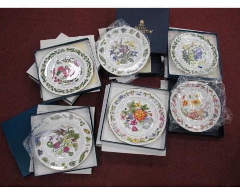 Twelve Royal Worcester Royal Horticultural Society 'Flowers Through the Seasons' Collectors Plates (all boxed - one damaged).