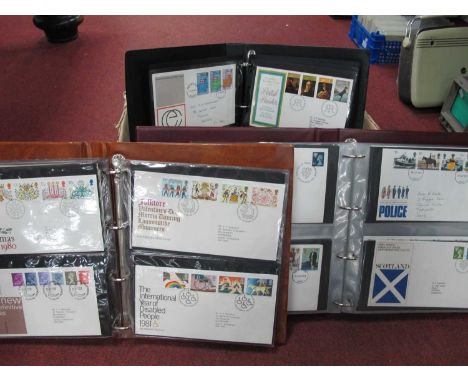 Stamps; over 180 Great Britain First Day Covers, ranging from Queen Elizabeth II pre-decimal to decimal, housed in three cove