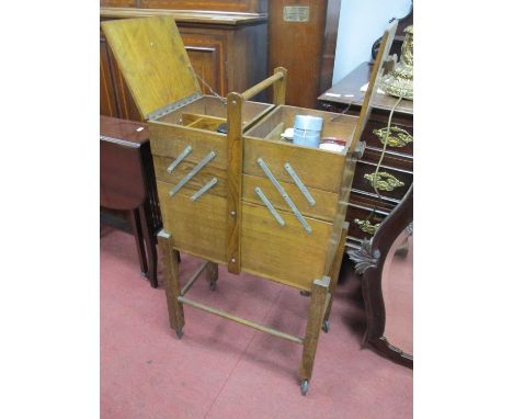 Early XX Century Folding Sewing Table, on square supports, 73cm high.